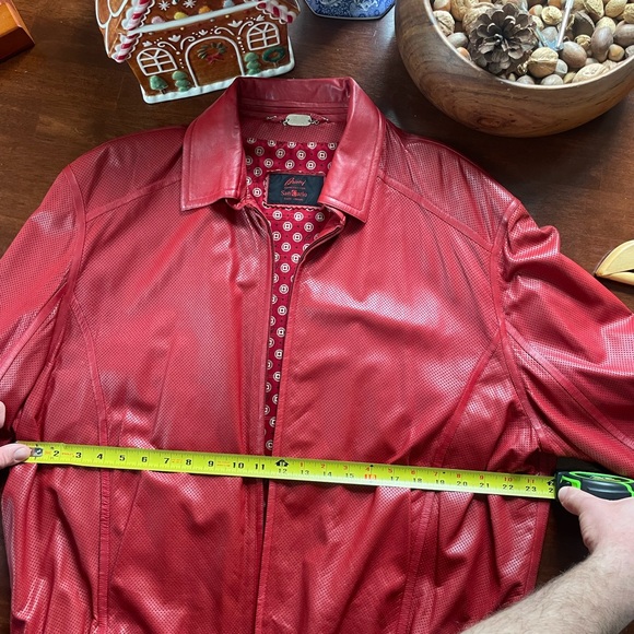 Brioni leather bomber jacket red RARE PERFECT - Picture 9 of 12